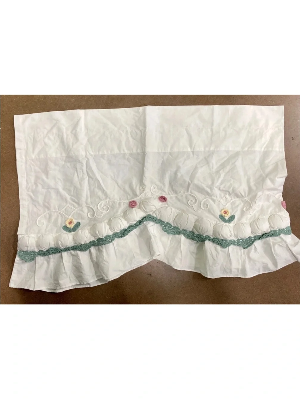 Vintage JCPenney Home Collection 7 Piece Full Puff Yo-Yo Floral Bedding Set